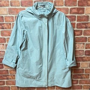 eileen fisher hooded raincoat